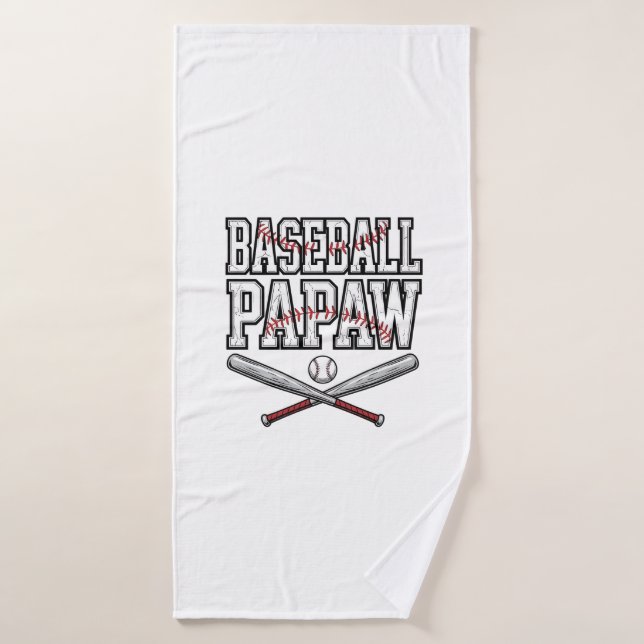 Baseball Papaw Vintage Engraving Design_1 Bath Towel (Bath Towel)