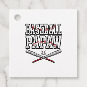 Baseball Papaw Vintage Engraving Design_1 Favor Tags