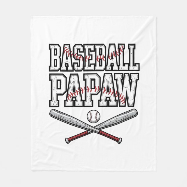Baseball Papaw Vintage Engraving Design_1 Fleece Blanket (Front)