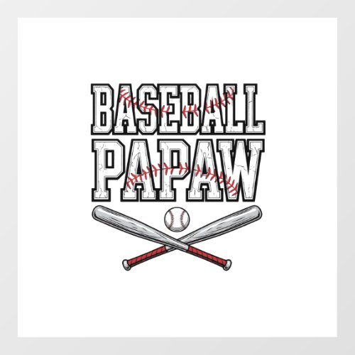 Baseball Papaw Vintage Engraving Design_1 Floor Decals