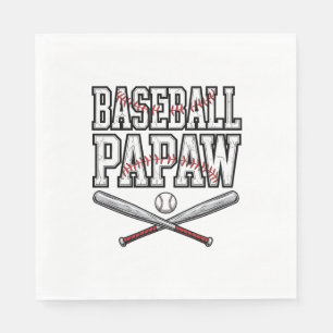 Baseball Papaw Vintage Engraving Design_1 Napkins