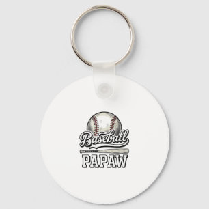 Baseball Papaw Vintage Engraving Shirt Design_1 Keychain