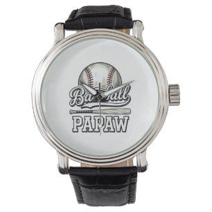 Baseball Papaw Vintage Engraving Shirt Design_1 Watch