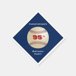 Baseball Paper Napkins, 95th Birthday Party Napkins