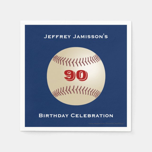 Baseball Paper Napkins, Birthday Party, Any Age Napkins (Front)