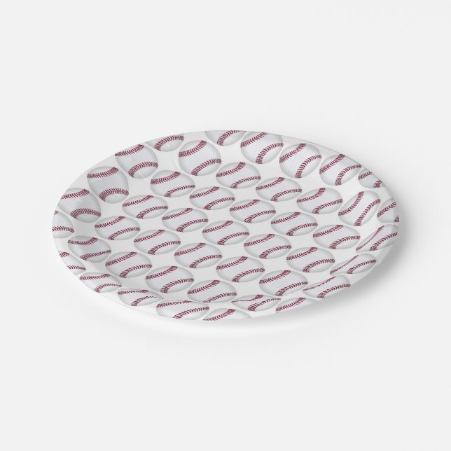 Baseball Paper Plates (Angled)
