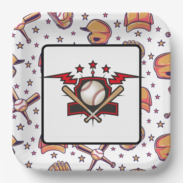 Baseball  paper plates (Front)
