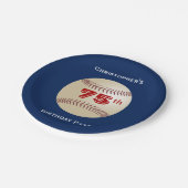 Baseball Paper Plates, 75th Birthday Party Paper Plates (Angled)