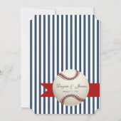 Baseball Park Stripes Wedding Invitation (Back)