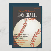 Baseball Party Birthday Invitation (Front/Back)