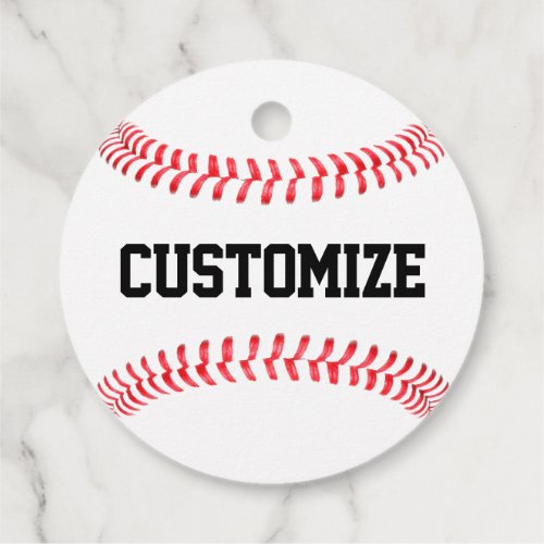 Baseball Party Custom Team or Player Name Fun Favor Tags