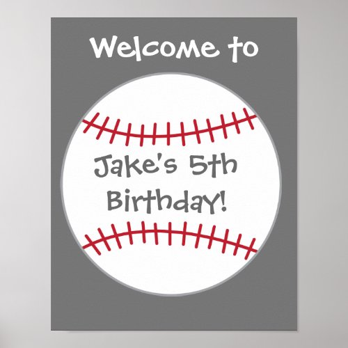 Baseball Party Decor_ Birthday Welcome Sign