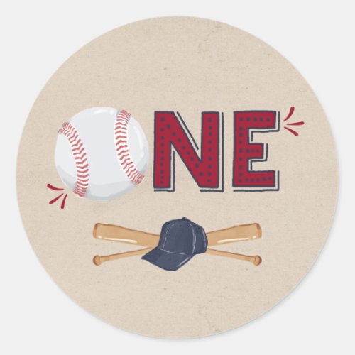 Baseball Party Favor Tag Vintage Baseball Sticker