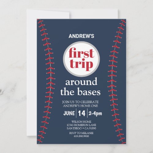 Baseball Party First Birthday Invitation  Invitation