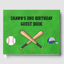 Baseball Party Guest Book