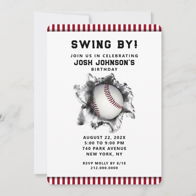 Baseball Party Invitation (Front)