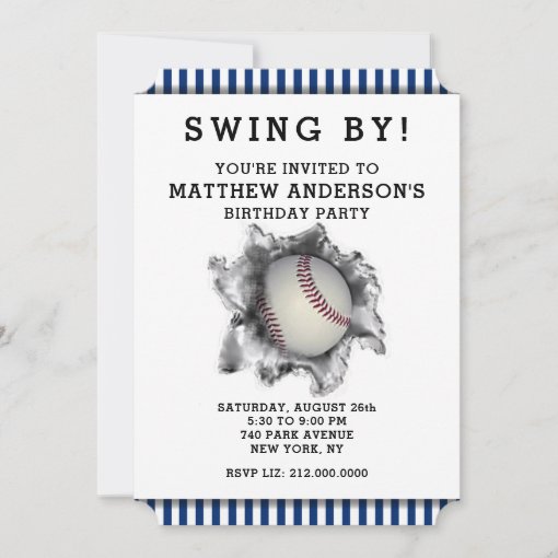 baseball party invitation Zazzle