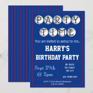 Baseball Party Invitation Editable