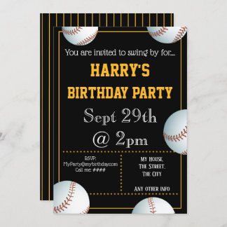 Baseball Party Invitation Editable