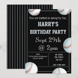 Baseball Party Invitation Editable