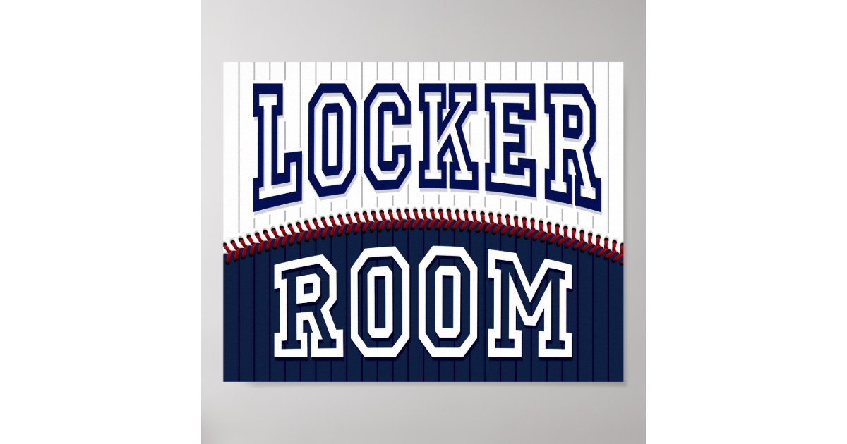 Baseball Party LOCKER ROOM Sign Print | Zazzle