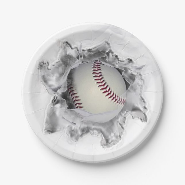Baseball Party Paper Plates (Front)
