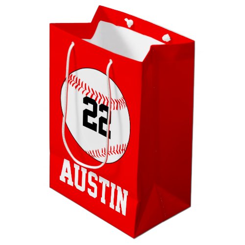 Baseball Party Player Name Number Color Gift Bag