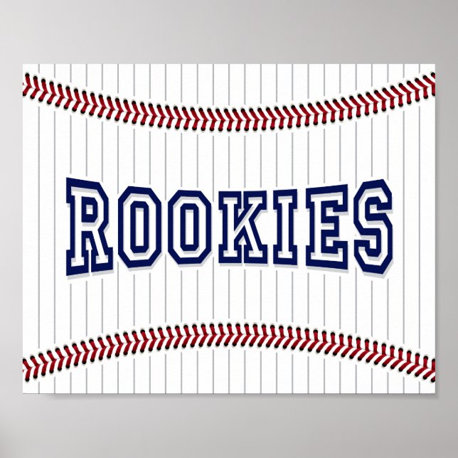 Baseball Party ROOKIES Sign Print (Front)