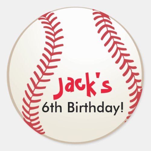 Baseball party Sports Birthday Stickers