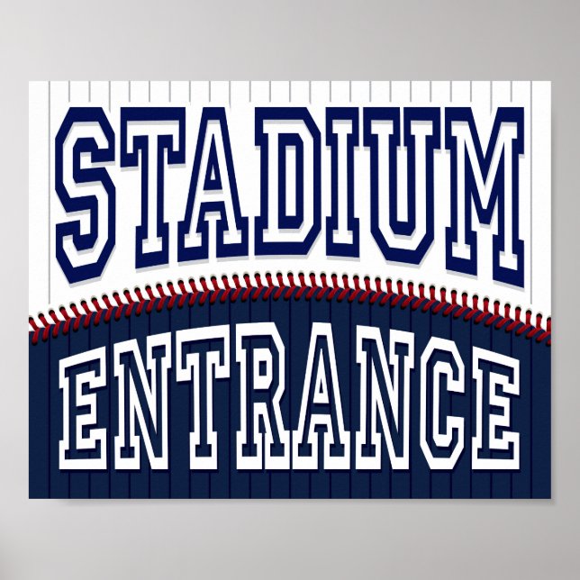Baseball Party STADIUM ENTRANCE Sign Print (Front)