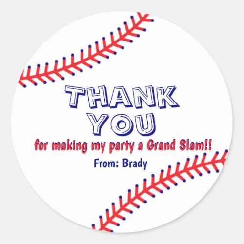 Baseball Party Stickers