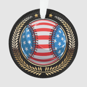BASEBALL PATRIOTIC  ORNAMENT
