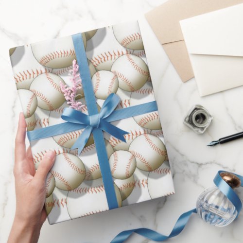 Baseball Pattern All Occasion Wrapping Paper