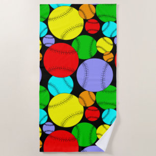 Baseball Pattern Beach Towel