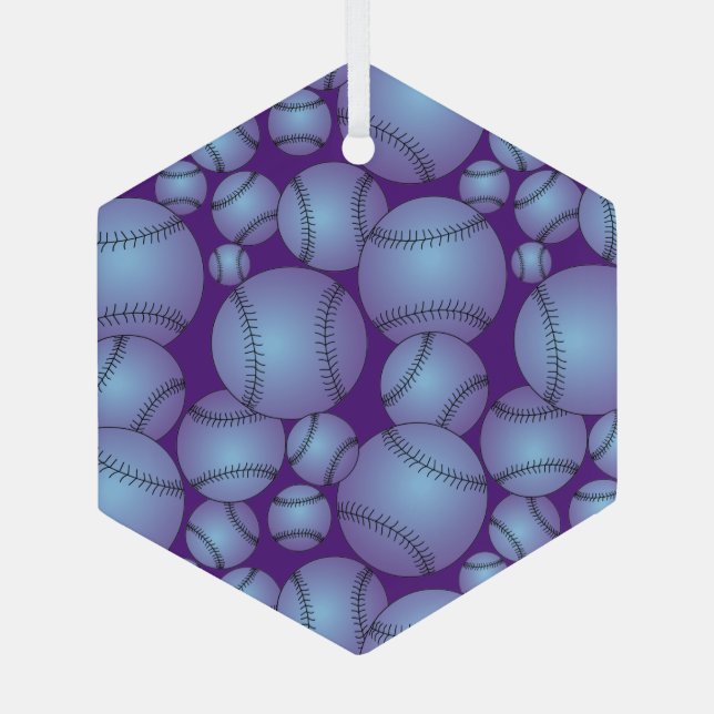 Baseball Pattern Ceramic Ornament (Back)