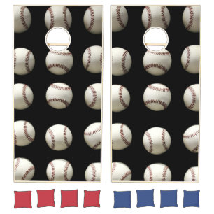 Baseball Pattern Cornhole Set