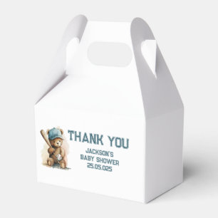 Baseball Pattern Custom Text Boy Party Favor Boxes