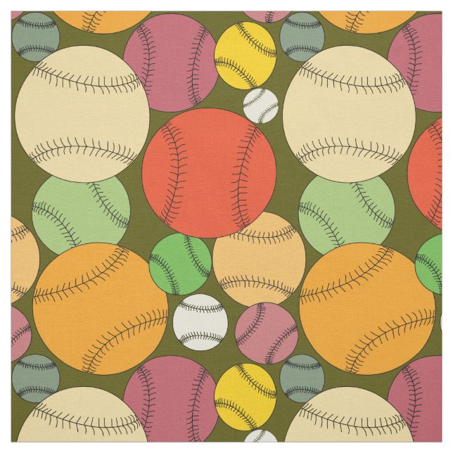 Baseball Pattern Fabric (Swatch)