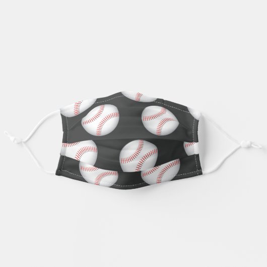 Baseball Pattern Face Mask (Front, Unfolded)