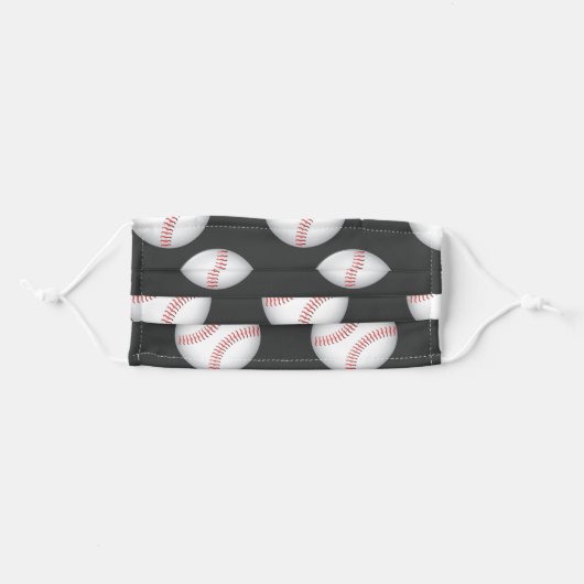 Baseball Pattern Face Mask (Front, Folded)