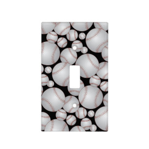 Baseball Pattern Gray Light Switch Cover