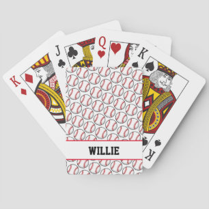 Baseball Pattern NAME All American Sports Classic Poker Cards