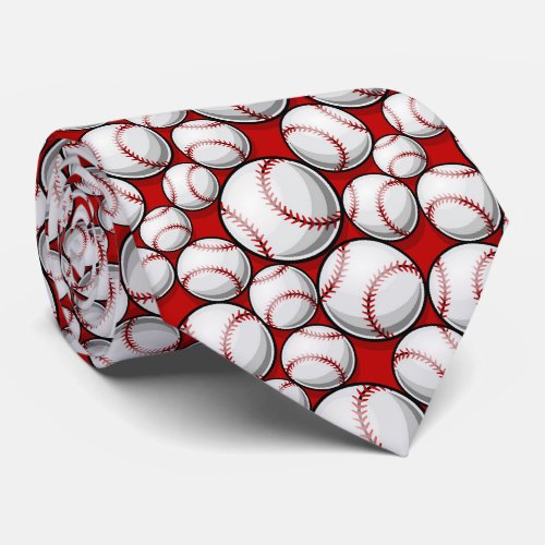 Baseball Pattern Neck Tie