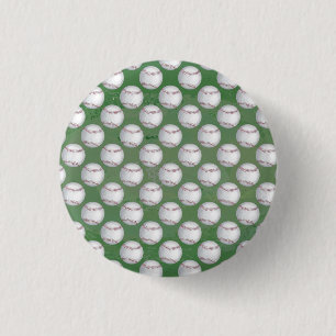 Baseball Pattern on Green Button