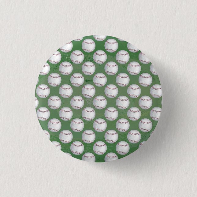 Baseball Pattern on Green Button (Front)