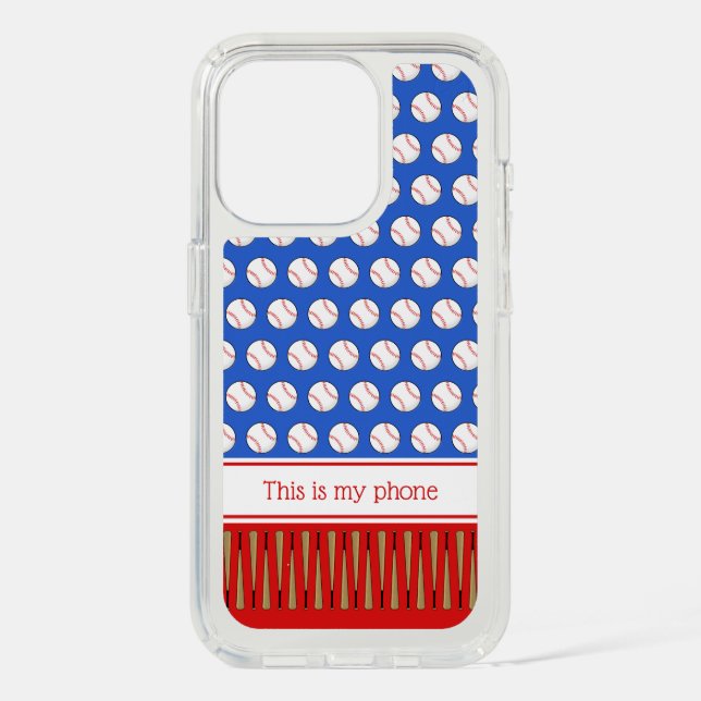 Baseball patterned custom text name speck iPhone case (Front)