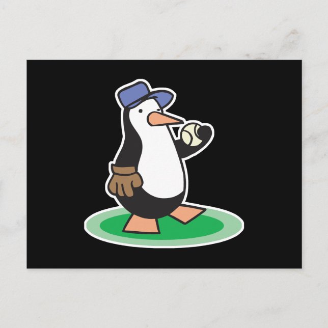 baseball penguin postcard (Front)