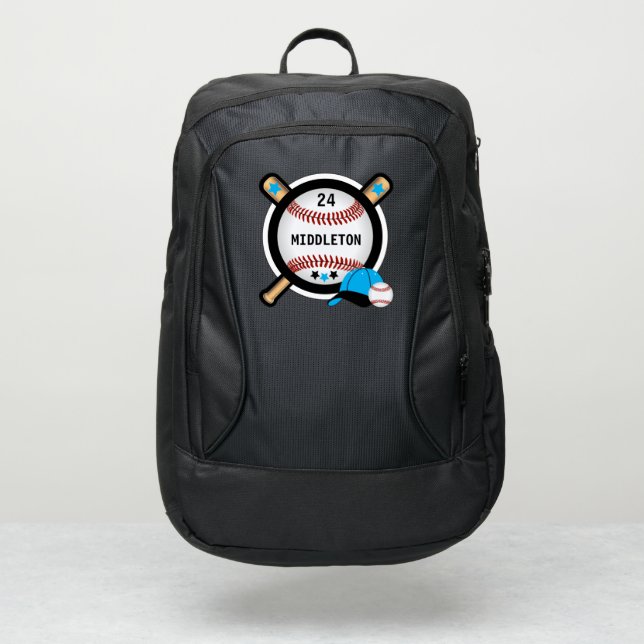 Baseball - Personalize - Blue Port Authority® Backpack (Front)
