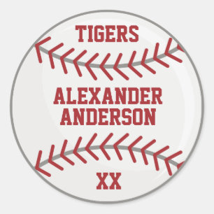 Baseball Personalize  Classic Round Sticker