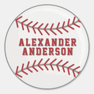 Baseball Personalize Classic Round Sticker